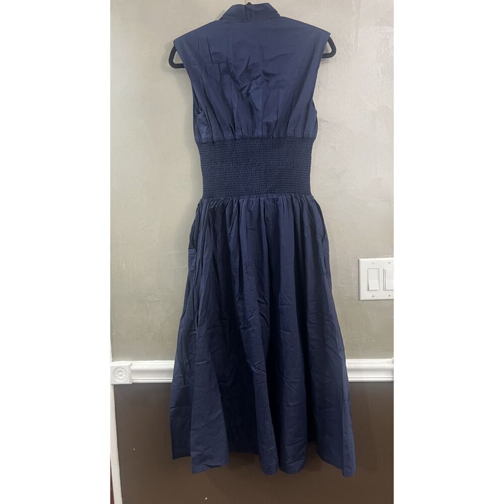 Anthropologie The Tommie Zip-Front Midi Dress Maeve Navy Small NWT - Picture 10 of 10
